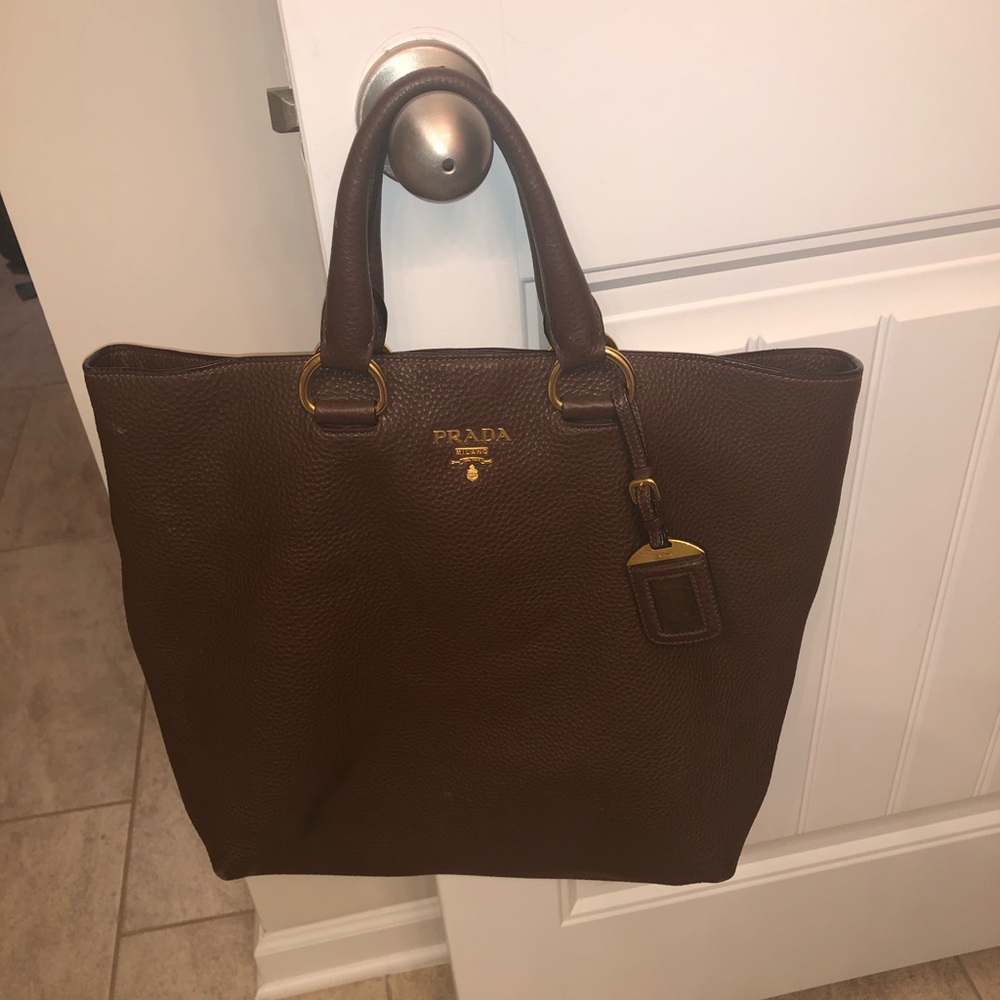 Prada women’s Vitello leather tote bag